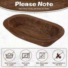 10 Pack Wooden Dough Bowls Bulk Rustic Dough Bowls Hand Carved Wood Bowl Dining Room Paulownia Bowls For DIY Home Crafts Making Farmhouse Fruits Supplies Decoration - màu nâu - Xem 5