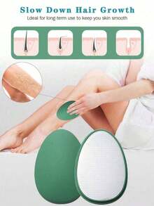 1 Crystal Depilator, Painless Hair Removal Tool, Unisex, Reusable, Exfoliating & Trimming Device For Back, Arms, Legs, Bikini Area, Wallet & Travel Essential - Multicolor - View 2