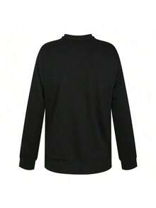 Nike Sportswear Logo Crew Neck Casual Sweatshirt, Spring, Men, Black