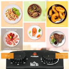 HOMCOM 3 Litre Deep Fat Fryer Stainless Steel With Adjustable Temperature, 60min Timer, Removable Oil Basket, Viewing Window Cut Out, 2000W - UK Plug(220-240V) - View 4