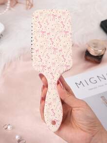 1pc Y2K Kawaii Series Air Cushion Comb, Featuring Unique Bow, Leopard Print, Star, Floral, Cloud, Cherry Motifs In Aesthetic, Straight Hair Brush Made Of Durable PC+TPU Material - Multicolor - View 6