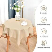 [Free Shipping]Small Square Tablecloth 36x36 Inch Washable Polyester Side Table Cloth Solid Beige Heavy Duty End Table Cover For Dining Home Party - Beige36inchx36inchSquare - View 6
