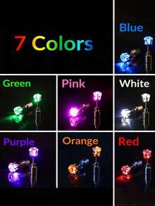 2 Đôi Bông Tai LED Phát Sáng Thời Trang Dành Cho Cặp Đôi, Bông Tai Hình Vương Miện Kim Cương Lấp Lánh, Phù Hợp Cho Cả Nam và Nữ, Trang Sức LED Phát Sáng Thích Hợp Cho Tiệc Tùng, Đám Cưới, Sinh Nhật, Giải Trí Về Đêm, Vũ Trường, Lễ Hội, Kỷ Niệm Cưới - Nhiều màu - Xem 12