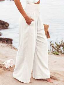 Loose High Waist Wide Leg Casual Pants For Women, New Arrival Autumn - White 3 - View 3