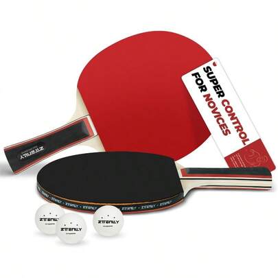 Ping Pong Paddles With Balls - Better Control & Sticky Inverted Rubber - Table Tennis Paddles Set For Indoor & Outdoor Games