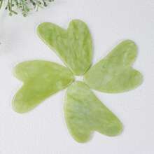 1 件真岫岩绿泥刮痧按摩工具 – 手工雕刻天然石刮痧板 – 传统面部及身体按摩刮痧工具，面部按摩护肤工具，男女皆宜的自我护理礼物