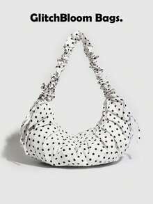 波点ins风大容量可爱褶皱饺子包，多功能通勤腋下斜挎包，2025新款 - 彩色 - 查看 3