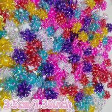 18/30/50/100pcs Mini Shiny Ribbon Bows, Suitable For Valentine's Day Birthday Wedding Bridal Party Gifts Packaging, 1.18"/1.38" Rainbow Gift Wrapping Bows For Holiday Party Craft Floral Gift Packaging Supplies, Glitter Star Flower Multicolor Small Metal Self-Adhesive Gift Ribbon Bows For Holiday Gift Boxes - Multicolor - View 11