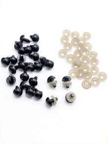 100pcs Black Craft Eyes For DIY Dolls, Plastic Black Doll Eyes, Cartoon Eyes, Handmade DIY Decoration Eyes, Sewing Buttons, Fashion Accessories For Handmade Dolls, DIY Ornaments & Repair Kit For Stuffed Dolls