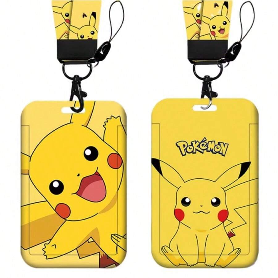 宝可梦皮卡丘挂绳、颈带、卡包、杰尼龟钥匙扣、钥匙圈、钥匙链配件礼品 - 彩色 - 查看 1