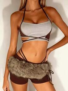 这款百搭的波西米亚风棕色毛绒保暖腰带，Y2K复古仿皮草腰带，性感百搭，可系于颈部、腰间或斜挎，适合搭配外套、牛仔裤、连衣裙，日常穿着，也适合派对、万圣节、圣诞节等场合，是馈赠佳品。 - 咖色長毛 - 查看 2