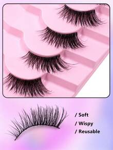 7 Pairs Natural Fluffy False Eyelashes, Cat Eye Lashes, Elongated Lashes, Suitable For Daily Wear, Strip Eyelashes - Cat Eye Lashes - View 5