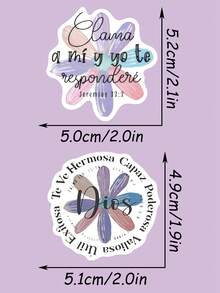 50pcs Spanish Inspirational Phrase Stickers For Notebook, Laptop, Cup, Phone Case, Decor - Multicolor - View 5