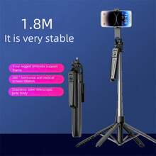 BSLIUFANG 2026 New 1.8M Wireless Selfie Tripod Equipped With Fill Light Foldable Stand For Action Cameras Smartphones Balance Steady Shooting Vlog - Black - View 7