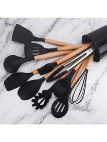 Juego de 12 piezas de utensilios de cocina - Utensilios de cocina antiadherentes, resistentes al calor, herramientas de cocina, juego de herramientas de mezcla - Multicolor - Ver 6