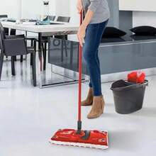 UltraMax Mop & Bucket System With Built-In Wringer, Microfiber Mop Head & PowerZone Scrubber - Red - View 4