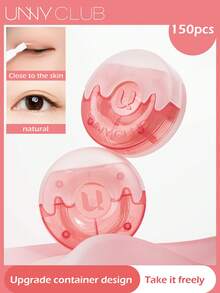 unny club 150片装自粘隐形双眼皮贴 - 提拉条和速效眼皮贴，适用于单眼皮、下垂眼皮、不对称眼皮和单眼皮，配有叉杆和镊子 - 彩色 - 查看 1