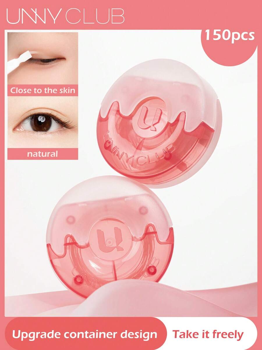 unny club 150片装自粘隐形双眼皮贴 - 提拉条和速效眼皮贴，适用于单眼皮、下垂眼皮、不对称眼皮和单眼皮，配有叉杆和镊子 - 彩色 - 查看 1