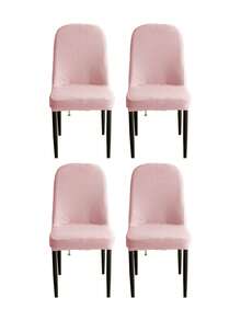 1 bộ bọc ghế bành co giãn, màu trơn, chất liệu jacquard, phù hợp cho mọi mùa. - Hồng - Xem 10