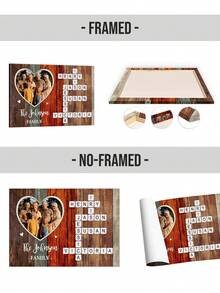 Catygift Customized Family Crossword Canvas Art, Personalized Family Gift, Family Theme Wall Decor, Customized Photo Crossword Canvas Art, Unique Gift For Parents, Grandparents On Anniversary, Birthday - As Shown - View 7