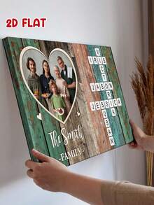 Catygift Customized Family Crossword Canvas Art, Personalized Family Gift, Family Theme Wall Decor, Customized Photo Crossword Canvas Art, Unique Gift For Parents, Grandparents On Anniversary, Birthday - As Shown - View 14