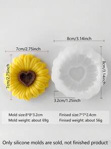 新款雏菊蜡烛模具,耐热 | 高弹性硅胶模具,用途广泛 - 可用于制作蜡烛、石膏/绘画、捏捏乐/减压道具、摄影背景、节日家居装饰、家庭聚会礼物和手工礼品。一体成型,柔韧易清洗,可重复使用。 - 白色 - 查看 7