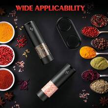 Electric Salt And Pepper Grinder Set, Battery Operated, Adjustable Coarseness, Easy To Refill, Upgraded Large Capacity With LED Light, Kitchen Seasoning Mill - 1PC - View 7
