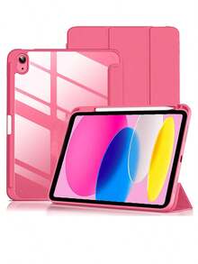 Hybrid Slim Case Compatible With Ipad Air 11-Inch M3 (2025) / M2 (2024), IPad Air 5th (2022) / 4th Generation (2020) 10.9 Inch - Shockproof Cover With Clear Back Shell & Pencil Holder, Watermelon Pink - Hot Pink - View 12