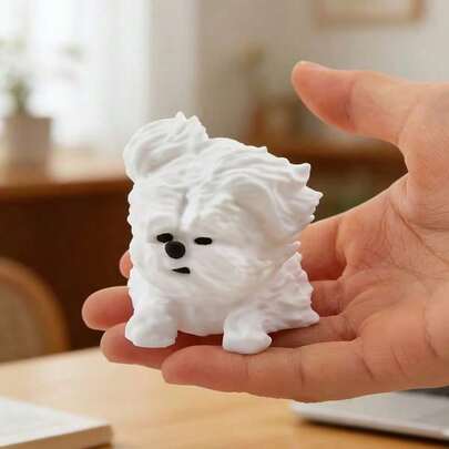 可爱逼真的摇晃小狗摆件，创意白色蓬松金毛寻回犬汽车/桌面装饰，圣诞节、感恩节、情人节和母亲节的可爱配饰