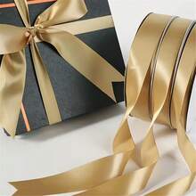 1pc 22m Champagne Gold Satin Ribbon For Wedding Decoration, Flower Wrapping, Gift Box Bow, Elegant Gold Ribbon Suitable For Gift Wrapping, Wedding, Christmas, Valentine's Day, Birthday Party Decoration - Perfect For Corporate Events And Home Decor, Holiday Design, Smooth Texture, Decorative Use, Essential For Event Planners - Gold - View 14