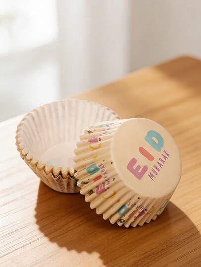 50pcs/Pack Cartoon Star Moon Cupcake Wrappers – Dessert Table Decorations For Ramadan Party Supplies. Ideal For Celebrations And Festive Party Presentations With Whimsical Designs