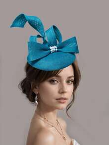 一顶优雅的复古迷你帽，适合赛马、嘉年华、单身派对、宴会、下午茶、高顶礼帽、德比帽、迷你头饰、迷你帽、学校用品、礼物、婚礼和其他场合。