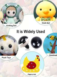 100pcs Black Craft Eyes For DIY Dolls, Plastic Black Doll Eyes, Cartoon Eyes, Handmade DIY Decoration Eyes, Sewing Buttons, Fashion Accessories For Handmade Dolls, DIY Ornaments & Repair Kit For Stuffed Dolls