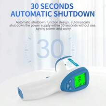 Termómetro infrarrojo digital sin contacto de 1 pieza, termómetro infrarrojo de temperatura de frente sin contacto, medición de temperatura para adultos/bebés, temperatura exterior, termómetro infrarrojo de alta precisión, pantalla HD - Blanco - Ver 6