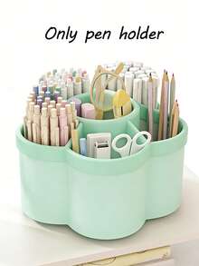 学生旋转笔筒收纳盒；360度旋转桌面收纳架，6格塑料办公用品收纳盒，附赠可爱贴纸，可自由DIY。化妆刷笔筒，桌面收纳架，非常适合收纳化妆品、文具、工具和配件，是生日礼物、家庭礼物、情人节礼物、返校季礼物、斋月礼物、开斋节礼物的理想之选。 - 彩色 - 查看 14