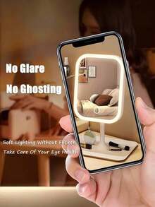 LED Makeup Mirror, Lighted Makeup Mirror With 3 Lighting Modes, Touch Control, Foldable Portable Makeup Mirror, Rechargeable LED Makeup Mirror, Gift For Women, Mother's Day & Valentine's Day Gift - Multicolor - View 7