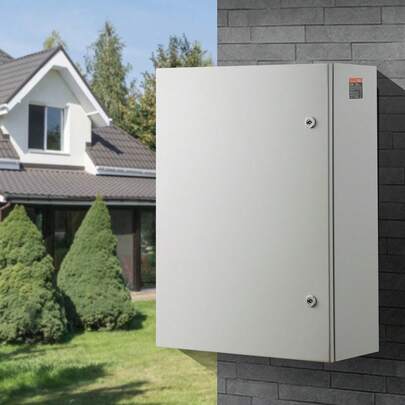 Steel Electrical Box 27.6 X 19.7 X 9.8 In Cold Rolled Steel Electrical Enclosure Box Wall-Mounted Outdoor Electronic Equipment Enclosure With Mounting Plate Hinges Lock IP66 Waterproof