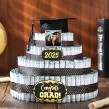DGraduation Gifts 4 Tier Graduation Money Holder Class Of 2025 Cake Fil With Cash High School College Congrats Grad Tiered Tray Cash Cake Party Plies - 如圖 - 查看 4