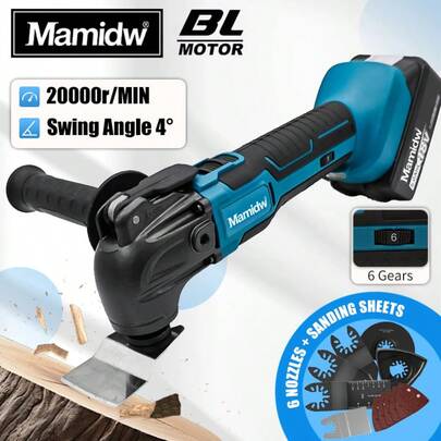 Mamidw Cordless Oscillating Tool, Variable Speed Brushed Tool, Swing Multi-Tool Kit For Cutting Wood, Grouting Removal & Sanding Tool (No Battery) For Makita 18v Battery PIN