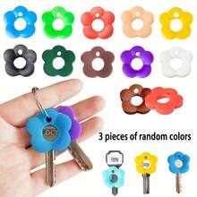 2/10/20/3pcs Estilo Aleatorio - Funda de Llave de Silicona Colorida con Forma de Flor, Funda Protectora Elástica para Llaves, Múltiples Colores Disponibles, Previene que las Llaves se Ensucien y se Dañen - Multicolor - Ver 4