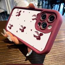 Wine Red Bow Heart Art Pattern Phone Case For Galaxy S25 S24 S23 S22 S21 Ultra Plus S20 FE A55 A54 A35 A15 Soft Cover. Holiday Phone Accessories. 17 Pro Max Case Minimalist New Style Holiday Gift Valentine's Day Gifts Valentine's Day Stitch Ldeal Holiday Present 16 Case 14 Case Clear Phone Case Waterproof Anti-Fall Scratch Resistant 15 Case Phone Cases  Case Custom Phone Case 17 Pro Case - 3 - 查看 11