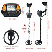1 Pc MD-5090 Professional Underground Metal Detector, High Precision Treasure Hunter, Battery Powered, Aluminum Alloy + Plastic Construction, ≤36V, Batteries Not Included. Detects: Gold, Silver, Copper, Iron - Orange - View 3