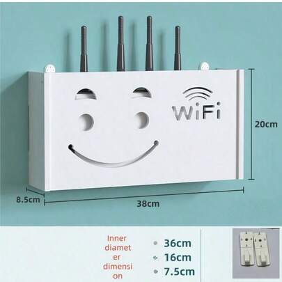 Wireless WiFi Router Storage Box, Large Capacity Multi-Layer Storage Box, Wall-Mounted Router Cable Box, Organizer Rack, Phone Holder, Desktop Phone Stand