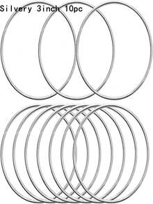 10/15pcs 2/3/4 Inch Metal Rings, For Handmade Crafts, Gold/Silver Round Rings, Floral Weaving Rings, Dreamcatcher Rings, Suitable For Christmas, Wedding Wreath Decor, Wall Hanging Crafts - Gold - View 17