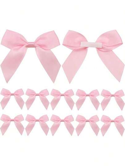 5/50pcs Lavender Satin Ribbon Bows, 2 Inch Self-Adhesive Satin Ribbon Bows, Suitable For Gift Wrapping, Pre-Made Ribbon Bows With Double-Sided Tape, Applicable For Crafts, Baby Showers, Birthday Parties, Wedding Decorations, Christmas Decorations, Home Christmas Gifts, Christmas Ornaments