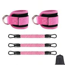 1pc/5pcs Ankle Resistance Bands, Fitness Ankle Straps With Bands For Leg And Butt Workout, Ankle Strap With Exercise Bands For Yoga, Taekwondo, Leg Jump Resistance, Ankle Resistance Rope, Gym Accessories - Pink - View 10
