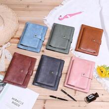 Leather Journal Dotted Paper Refillable Writing Binder Notebook - Leather Spiral Diary With Inner Organizer Pockets For Man And Woman (Pink, A6) - 粉色 - 查看 7
