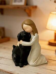 1pc Cute Dog Angel Sculpture, Dog Friendship Memorial Gift Suitable For Dog Lovers - Multicolor - View 5