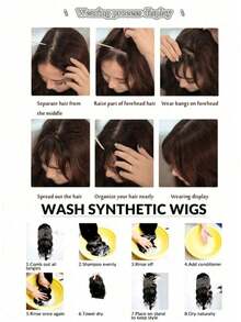 Synthetic Fake Air Bangs, Natural Bangs Fake Bangs Wig, Short Invisible Clip-In Hair Extensions, Hairpiece, Women's ,Hair Styling Kit ,Hair Tool - Multicolor - View 4