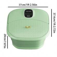 (EU Plug) 1pc Foldable Electric Foot Spa Bath Massager, Automatic Temperature Control, Foot Massage Basin With Rollers, Ideal For Gift Or Personal Use - Green - View 3
